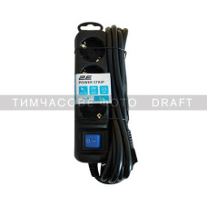 2E Power strip 3хType F, 3х1mm2, 16A, 10m, black (2E-U03ESM3BK)