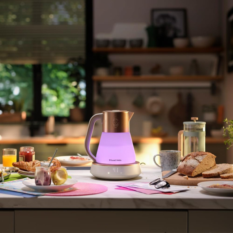 Russell Hobbs Electric kettle Calm, 1.7L, glass, white-copper (27450-70)