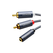 Кабель мультимедийный 3.5mm F to 2xRCA M 1.0m Black Ugreen (10588)