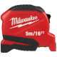 Milwaukee Pro Compact Tape Measure, 5m x 19mm with a reel lock, ABS plastic (4932498779)