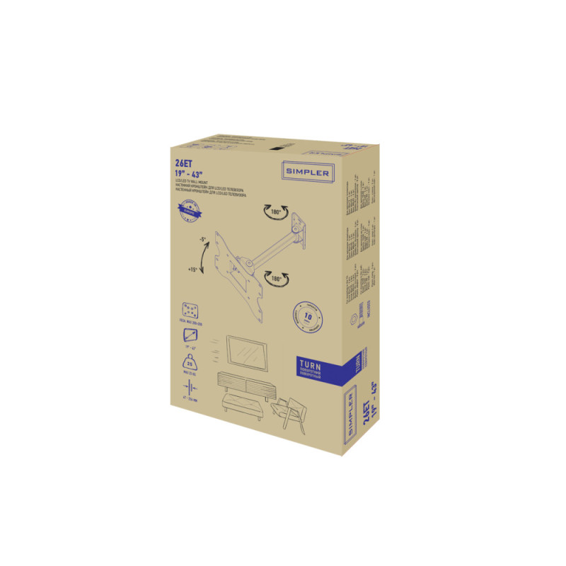 KSL Крепление наклонно-поворотное ТВ 22-43" Simpler 26ET