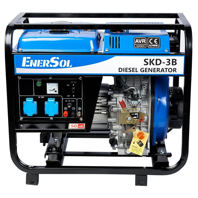 EnerSol diesel generator, 230V, 2.8/3kW, AVR, casing, 85kg (SKD-3B)