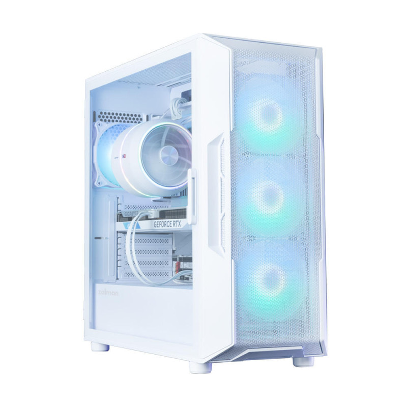 Zalman PC case I3 Neo ARGB V2 without PSU, 2xUSB3.0, 1x Type C, 4x120mm, ARGB, VGA 355mm, LCS ready, TG Side Panel, ATX, white (I3NEOARGBV2WHITE)