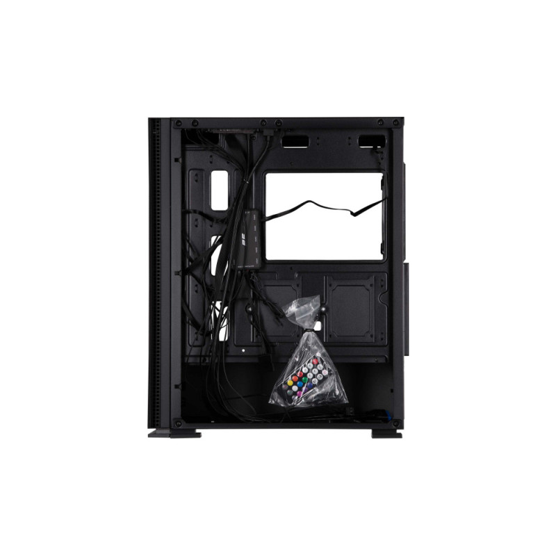 2E Gaming PC case Virtus Neo G3301N without PSU, 2xUSB3.0, 1xUSB2.0, 3x140mm ARGB, 1x120mm ARGB, VGA 340mm, LCS ready, controller with remote, TG Side Panel, ATX, black (2E-G3301N)