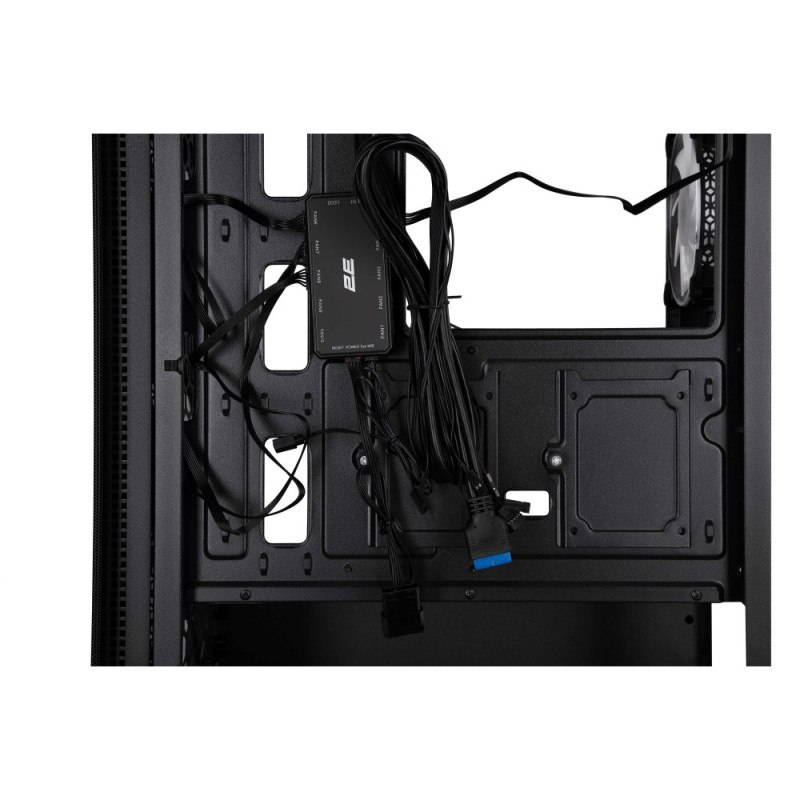 2E Gaming PC case Virtus Neo G3301N without PSU, 2xUSB3.0, 1xUSB2.0, 3x140mm ARGB, 1x120mm ARGB, VGA 340mm, LCS ready, controller with remote, TG Side Panel, ATX, black (2E-G3301N)