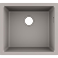 Hansgrohe Мийка кухонна S51, граніт, квадрат, без крила, 500х450х190мм, чаша - 1, врізна, S510-U450, сірий бетон (43431380)