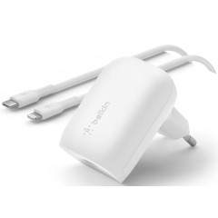Belkin Мережевий ЗП Home Charger 30W PD PPS USB-С - Lightning 1m (WCA005VF1MWH-B5)
