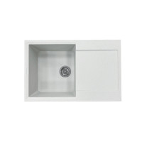 Adamant Kitchen sink Horizon, artificial stone, rectang., with drainboard, 780х495х230mm, bowl - 1, over-mounted, Old stone (000008538)