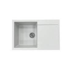 Adamant Kitchen sink Horizon, artificial stone, rectang., with drainboard, 780х495х230mm, bowl - 1, over-mounted, Old stone (000008538)