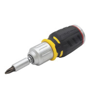 Stanley Отвертка FatMax Stubby, битодержатель реверсный 1/4", хранение бит в рукоятке, 6 бит, SL, PH, PZ (FMHT0-62688)