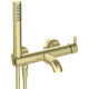 Deante Shower set Silia with bathtub mixer, hand shower, handle - wall-mounted, brushed gold (BQS_R11M)