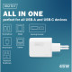 Зарядное устройство Digitus 1xUSB-C + 1xUSB PD45W GaN white (DA-10302)