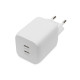 Digitus USB-C Mini charger, 2-Port, 65W 2x USB-C, 45W+20W, white (DA-10063)