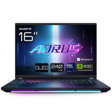 Gigabyte AORUS NOTEBOOK MASTER 16 16.0 QHD OLED 240Hz, INTEL ARL HX Ultra9, 32GB, F2TB, NVD5080-16, W11, black (AORUS_16_BYHC5UAE65S)