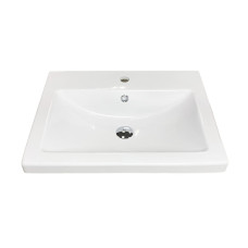 Adamant Sink, washbasin CERS, artificial stone, rectang., with a hole for the mixer, with an overflow hole, 595x450x158mm, imposed, white (100002354)