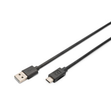Digitus Кабель USB-A > USB-C заряда/синхронизации, USB 2.0, M/M, 3м, черный (AK-300148-030-S)