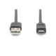 Digitus Кабель USB-A > USB-C заряджання/синхронізації, USB 2.0, M/M, 3м, чорний (AK-300148-030-S)