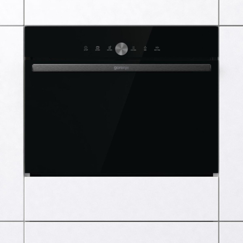 Gorenje Духовой шкаф электрический компактный, 50л, A+, дисплей, ф-ция СВЧ, черный (BCM4547DG)