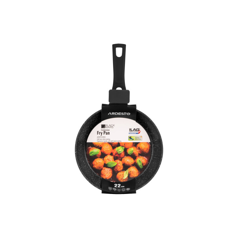 ARDESTO Fry pan Black Mars Orion 22 cm, black, aluminium (AR0722BO)