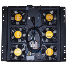 MIRSAN 6FANS,ANALOG THERMOSTAT CONTROLLED FAN MODULE BLACK (MR.FAN6AT.01)