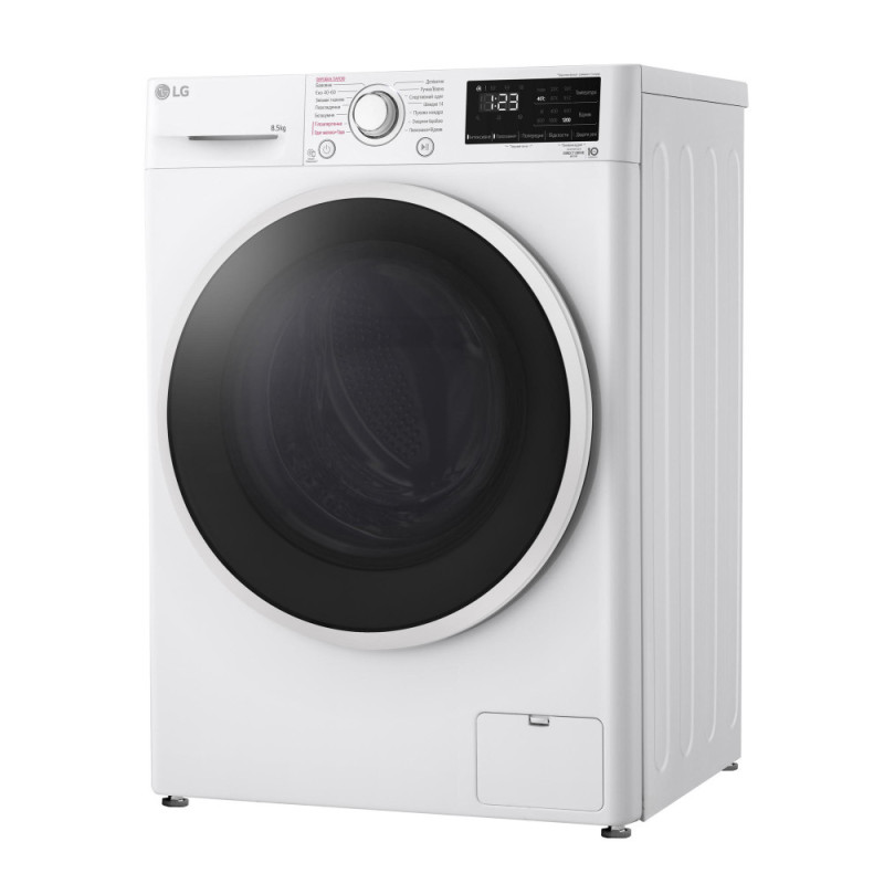 LG Пральна машина фронтальна, 8,5кг, 1200, A+++, 48см, дисплей, пара, інвертор, білий (F2V3GS7WW)