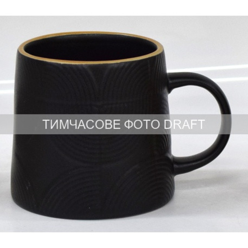 ARDESTO Чашка Dafne, 420мл, кераміка, чорний (AR3067BK)