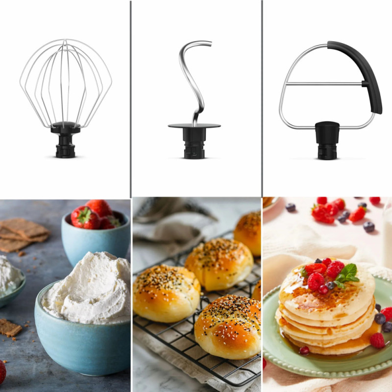 Tefal Міксер Tefal планетарний Bake Easy 500Вт, насадки-3, чаша-нерж., метал, 3.5л, бежевий (QB140AF0)