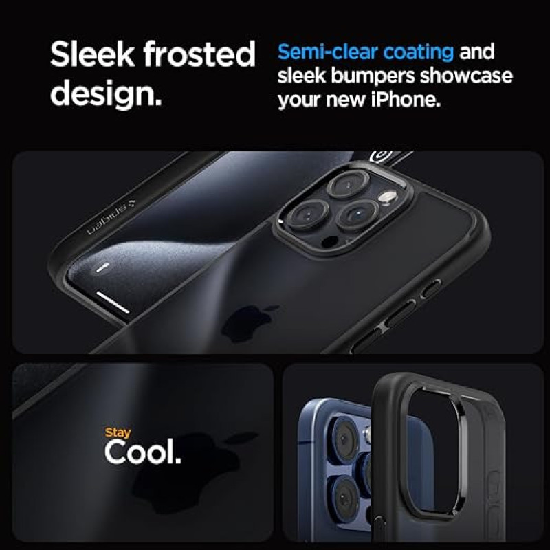 Spigen Чехол для Apple iPhone 15 Pro Ultra Hybrid, Frost Black (ACS06709)