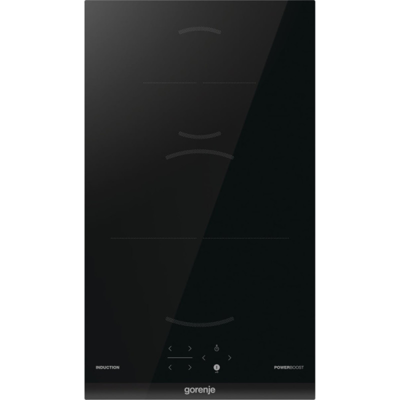 Gorenje Варочная поверхность индукционная, 30см, Домино, PowerBoost, TouchControl, объединение конфорок, черный (GI3201BC)