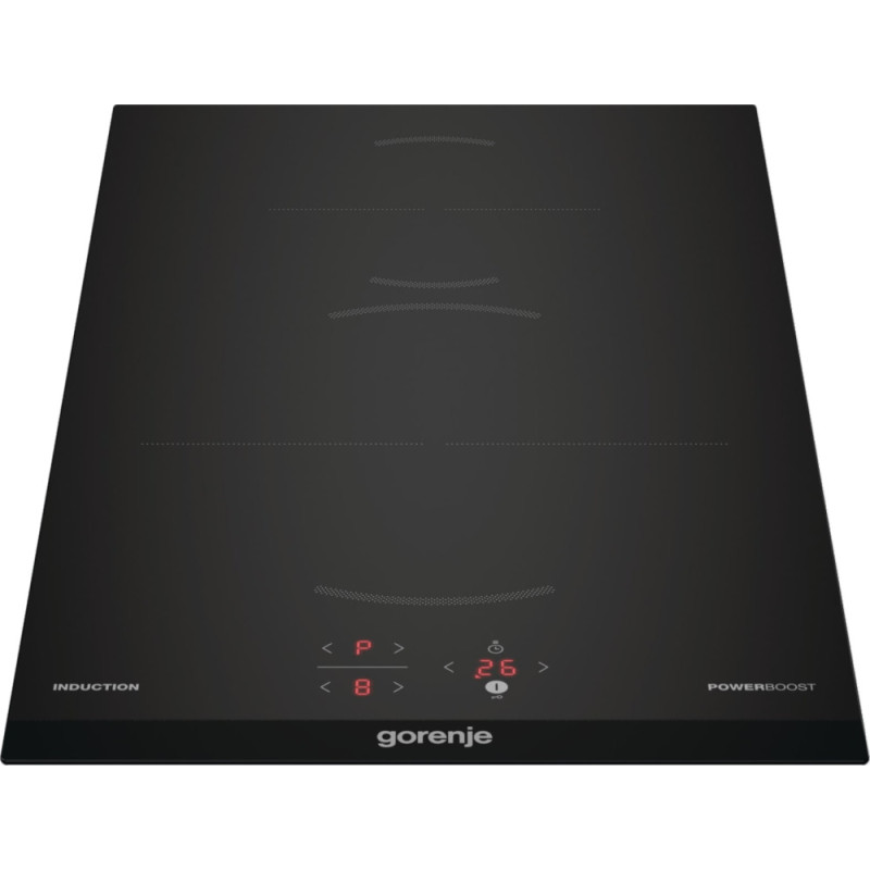 Gorenje Варочная поверхность индукционная, 30см, Домино, PowerBoost, TouchControl, объединение конфорок, черный (GI3201BC)