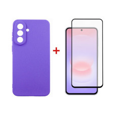 Чехол для мобильного телефона Dengos Carbon Cover + Glass Samsung Galaxy A37 Purple (DG-KM-201)