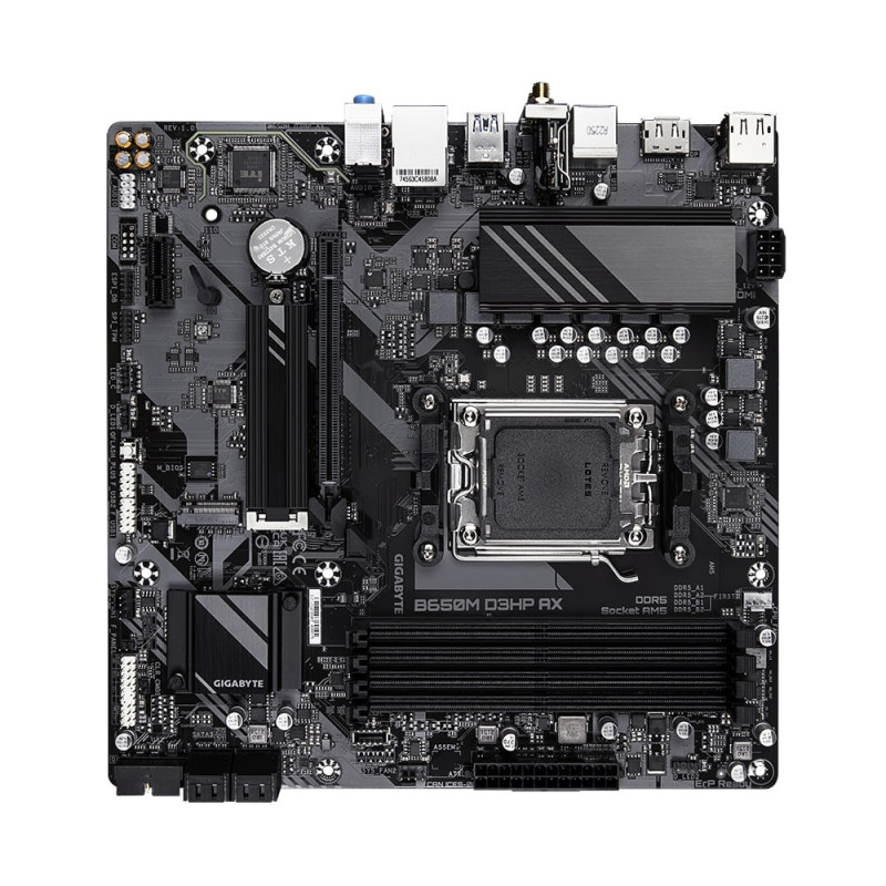 Gigabyte Материнська плата B650M D3HP AX sAM5 B650 4xDDR5 M.2 HDMI DP mATX (B650M_D3HP_AX)