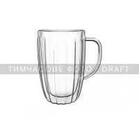 ARDESTO Double wall mug set with handles 450ml, 2pcs, borosilicate glass, transparent (AR2645BHN)