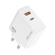 Зарядное устройство Grand-X GaN 1xUSB-C + 1xUSB 65W PD3.0 QC4.0 AFC SCP FCP white (CH-960W)