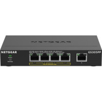 NETGEAR Коммутатор GS305PP 4xGE PoE+ (83Вт), 1x GE, неуправляемый (GS305PP-100PES)