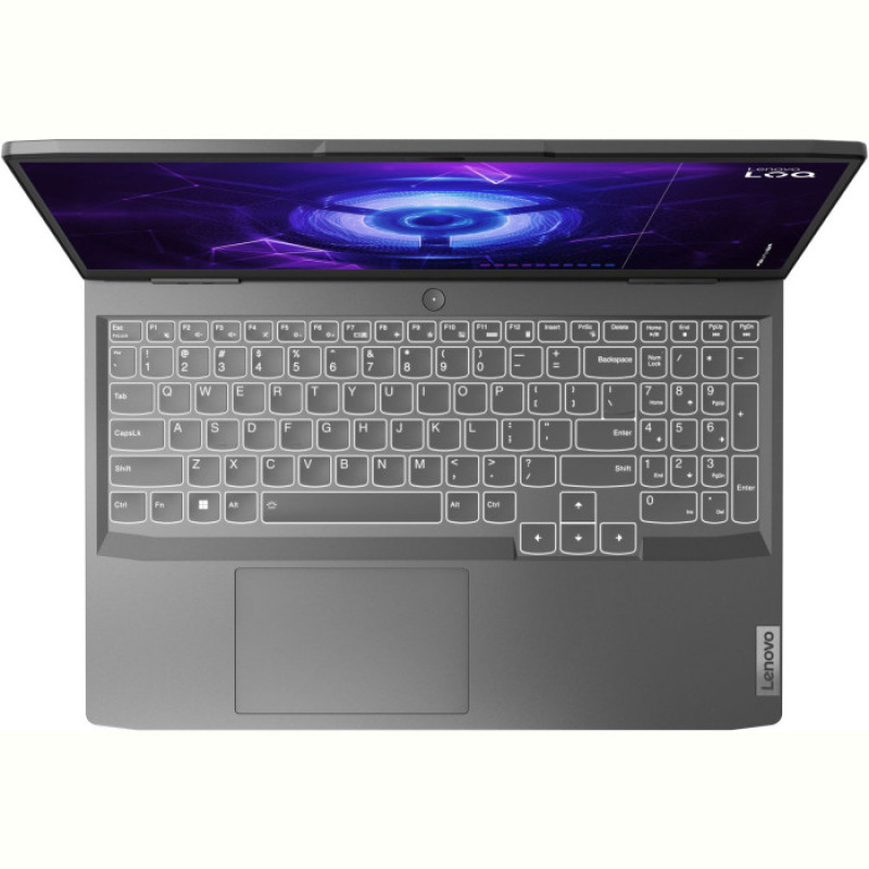 Ноутбук Lenovo LOQ 15IRH8 (82XV00MSRA); 15.6" FullHD (1920x1080) IPS LED матовый 144 Гц , Intel Core i7-13620H (2.4 - 4.9 ГГц) , RAM 16 ГБ (Max 32 ГБ) , SSD 512 ГБ , nVidia GeForce RTX4050, 6 ГБ , без ОП , LAN , Wi-Fi , Bluetooth , веб-камера , Без ОС , MIL-STD-810H , TPM , пластик , 2.4 кг , серый , подсветка клавиатуры