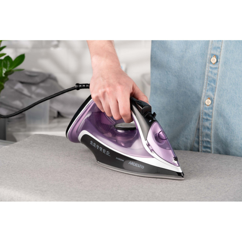 ARDESTO Iron IR-B2234, 2400W, 350ml, steam boost, ceramic soleplate, violet-black