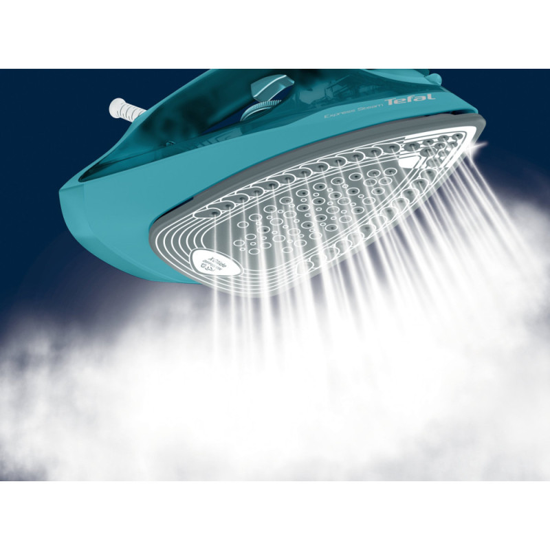 Tefal iron Express Steam, 2500W, 270ml, steam boost -200g, constant steam - 45g, ceramic soleplate, turquoise (FV2867E0)