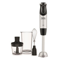Tefal Блендер погружной Quickchef 1000Вт, 3в1, чаша-800мл, чопер-500мл, турборежим, серебристо-черный (HB656838)