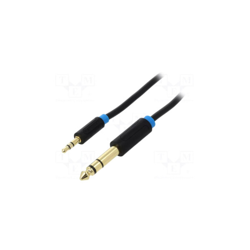 Кабель мультимедийный 3.5mm M to 6.35mm M 0.5m black Vention (BABBD)