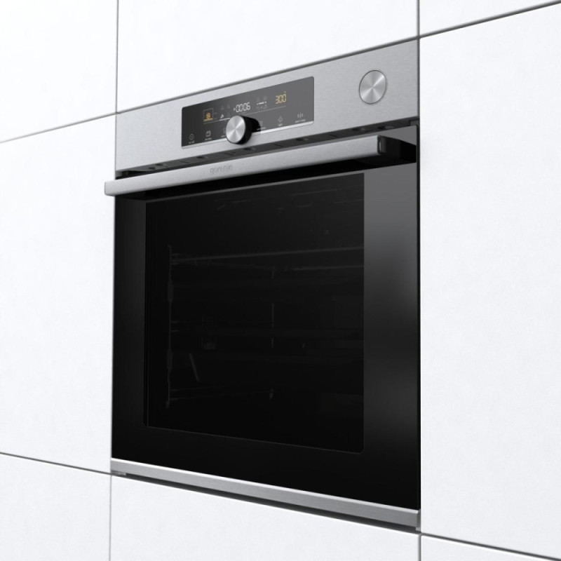 Gorenje Духова шафа електрична, 77л, A+, пара, приготув. на декількох рівнях, дисплей, нерж (BSA6747A04X)