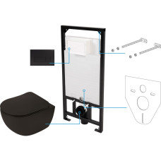 Deante Concealed toilet set Peonia 6 in 1, black (CDENNZPW)