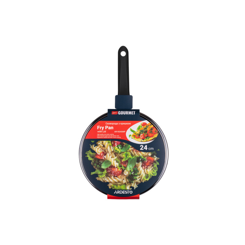 ARDESTO Fry pan with lid Gemini Gourmet Aosta, 24cm, aluminium, black (AR1924GMP)