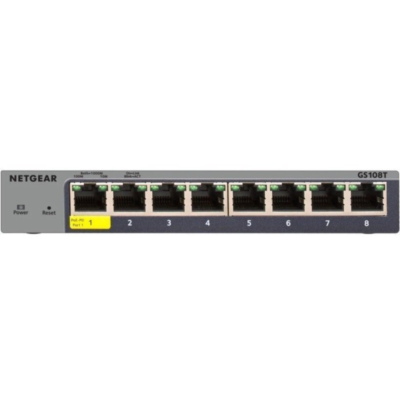 NETGEAR Комутатор GS108T 8xGE, керований L2 (GS108T-300PES)