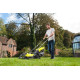 Ryobi Газонокосилка аккумуляторная ONE+ RLM18X33B-40 18В акб 1х4А·ч 33см 35л 25-65мм 8.7кг (5133004306)