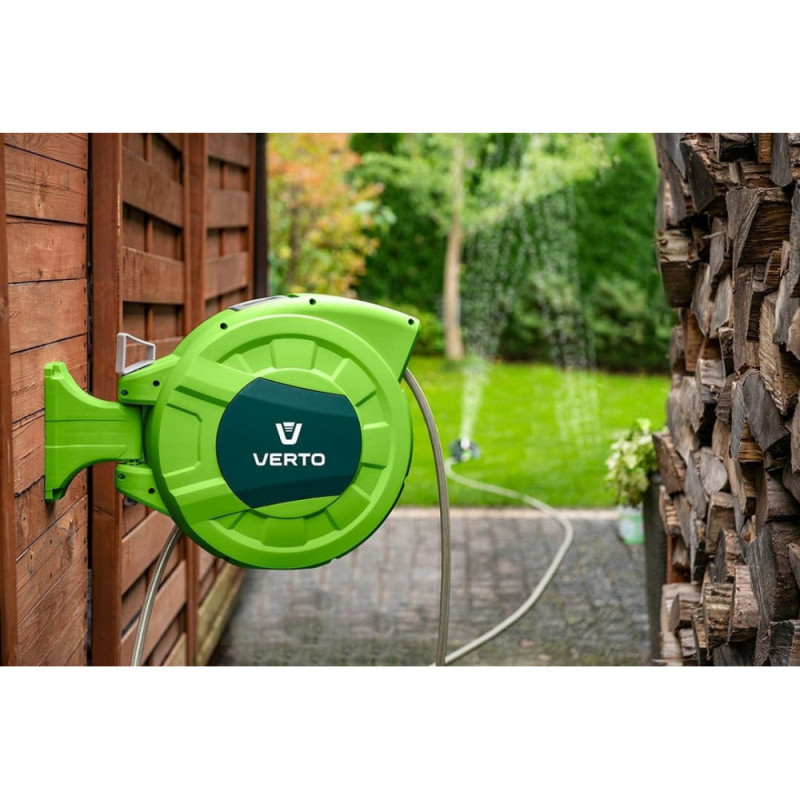 Verto automatic hose reel 20m+2m of 1/2  hose (15G891)