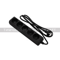 2E Подовжувач мережевий 5хТип C, 2х1мм кв, 10A, 3м, чорний (2E-U05M3BK)