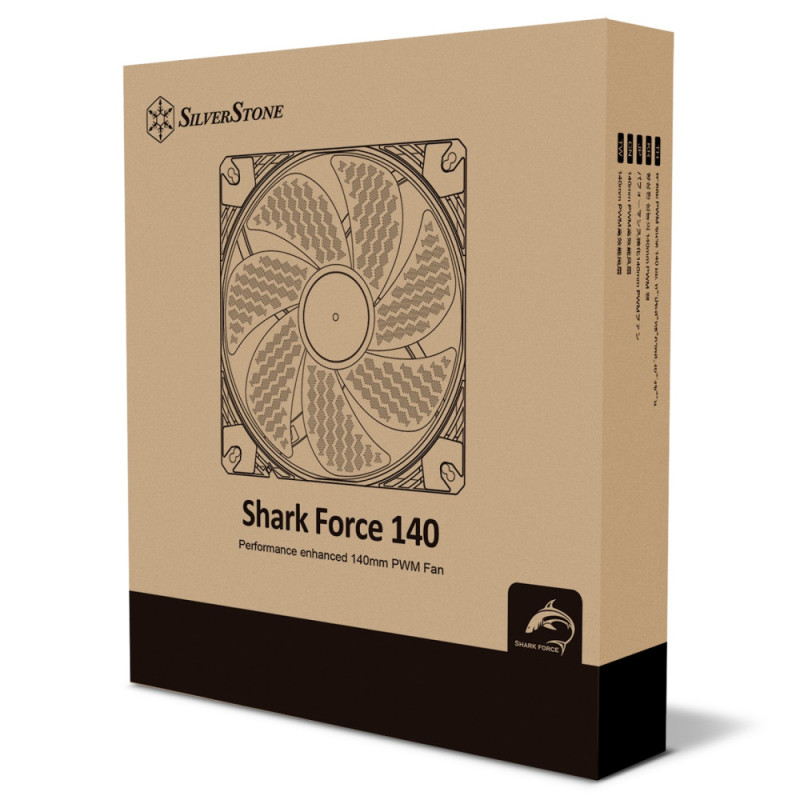 SilverStone Case fan Shark Force SF140B, 140mm, 2200rpm, 4pin PWM, 38.3dBa, black