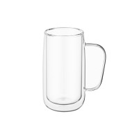 ARDESTO Double wall borosilicate glass mug set, 400 ml, 2 pcs, with handles (AR2640WH)