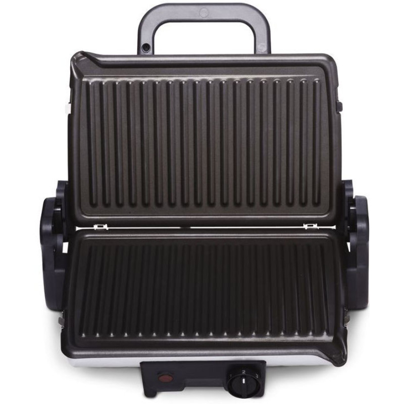 Tefal grill clamping Minute Grill, 1600W, temp. regimes-3, removable plates, 180degrees opening, metal (GC205012)